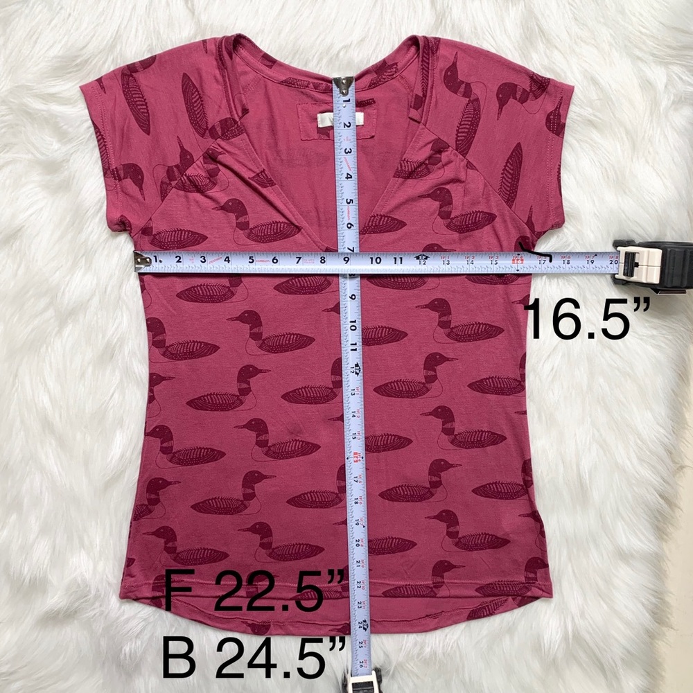 SOLD-Anthropologie Mallard Print Pink Tee - Picture 8 of 8